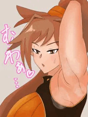 対戦後に腋を見せてくれるストライカーちゃん（差分あり）