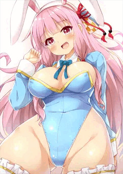 バニー衣装を試着する茜ちゃん