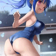 はしゃぎすぎてスク水が食い込んじゃった女の子