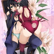 two girls one chair