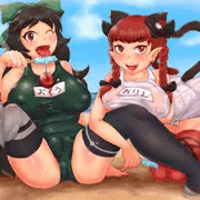 お空ちゃん＆おりんりんスク水ニーソ絵
