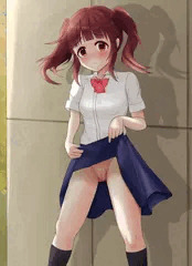 スカートたくし上げ