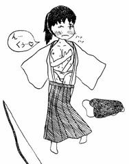 弓道着のまま