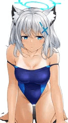 競泳＋日焼け跡のシロコちゃん