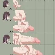 ハチナイ加奈子ちゃんの年別ふたなりオナニー(射精あり)