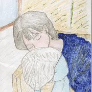 寒い中、犬とたわむる