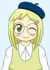 ベレー帽と眼鏡っ娘
