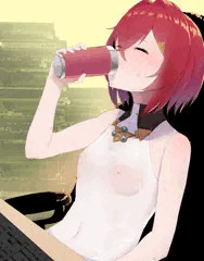 「お茶を飲みます」