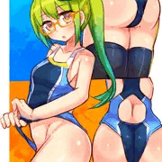 競泳水着ニーソキミドリさん