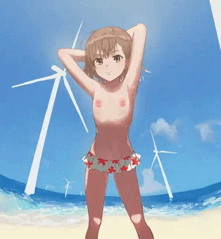 御坂の水着勃起乳首【skeb依頼絵】