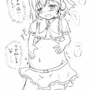 【落書き】まほとじちゃんがお腹に蟲を大量召喚され苦しくて動けない落書き