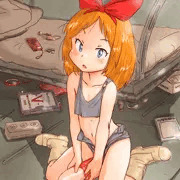 ソーセージでふざける娘