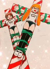 インクリング、ナナ、体操服で磔♥️