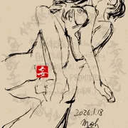 習作､背後から乳揉み画2026-01-18a-g