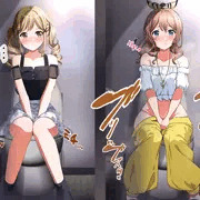 リク絵　（洋式トイレでする有咲/沙綾）