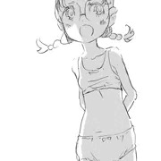 下着姿の福田。