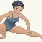 準備体操中のギャル崎さんをじっくり眺めてみた
