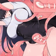メカクレ女の子と触手さま