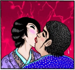 脇坂と鉄兵の母親の熱烈キス！