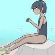 水中座り横向き