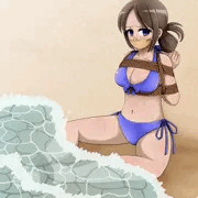 青ビキニのお姉さん