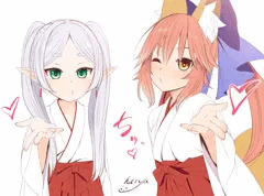巫女服フリーレンと玉藻の前