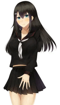 黒髪黒セーラーさん