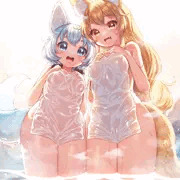 【差分５枚】温泉で発情しちゃうコリンとコヨミ、、、❤♨