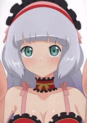 セシアとにらめっこ
