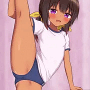 I字バランスをする女の子（無乳ver