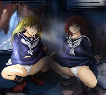 小葉と朋美のうんこ座り③