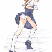 階段少女