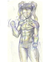 楽描き筋肉娘