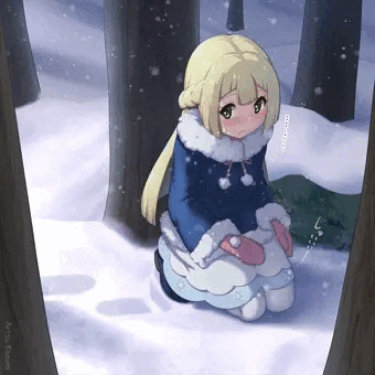 森に駆け込むリーリエちゃん