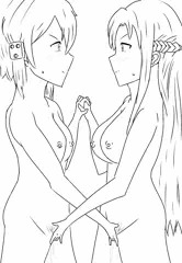 イかせあうアスナさんとシノンさん