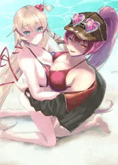 ★宝鐘マリン船長＆赤井はあとさん水着絵