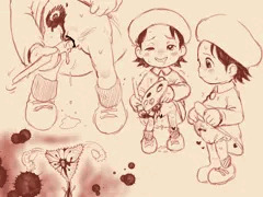 自分で産んだ異物と交尾するアドレーヌ
