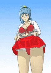 スカートたくしあげ