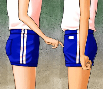 体育倉庫の裏で、小悪魔同級生に射精させられる僕。