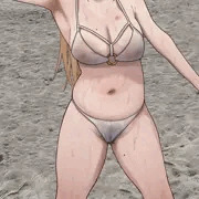 あましお　透け水着