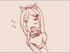 メス犬描いた