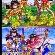 今日のお題『魚』よき子のライギョ！ねね子のマダイ！！
