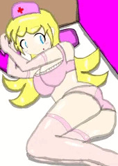 居眠りピンクナースお姉さん