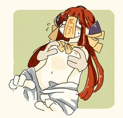 キョンシーの女の子のおっぱい揉む