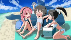うちの子三人と海に行く