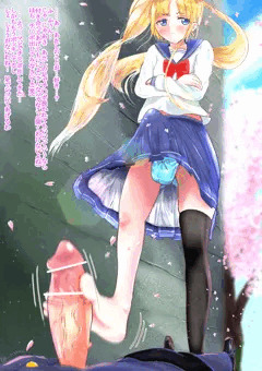 校舎の裏でふたなりJKちゃんに足コキしてもらった
