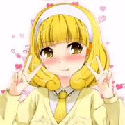 やよいちゃんがピースしているだけの極めて健全な絵…