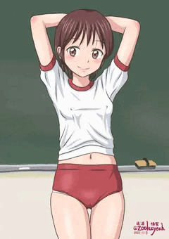 体操服が小さいのおぶらな子