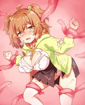 触手に捕まった女の子