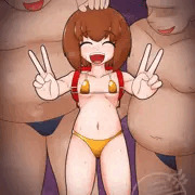 【金ビキニ】信じて送り出した娘が金ビキニ着ておっさんとダブピー
